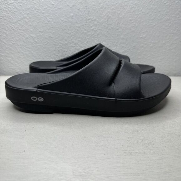 OOFOS OOahh Sport Post Run Recovery Black Slide - Picture 1 of 7